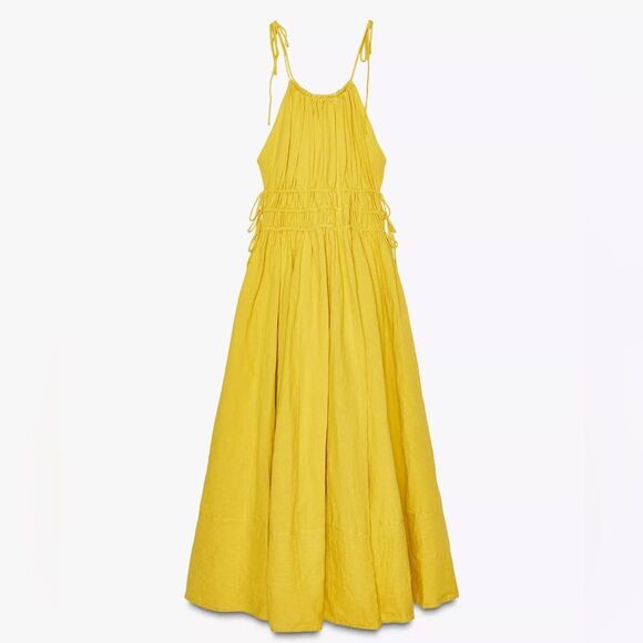 ZARA ZW COLLECTION VOLUMINOUS LINEN DRESS - Picture 4 of 11